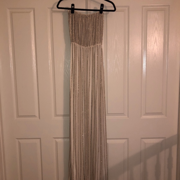 Parker Silk Strapless Beaded Gown - Picture 3 of 6
